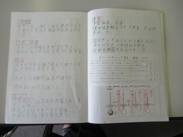 ４年生理科学習ノート